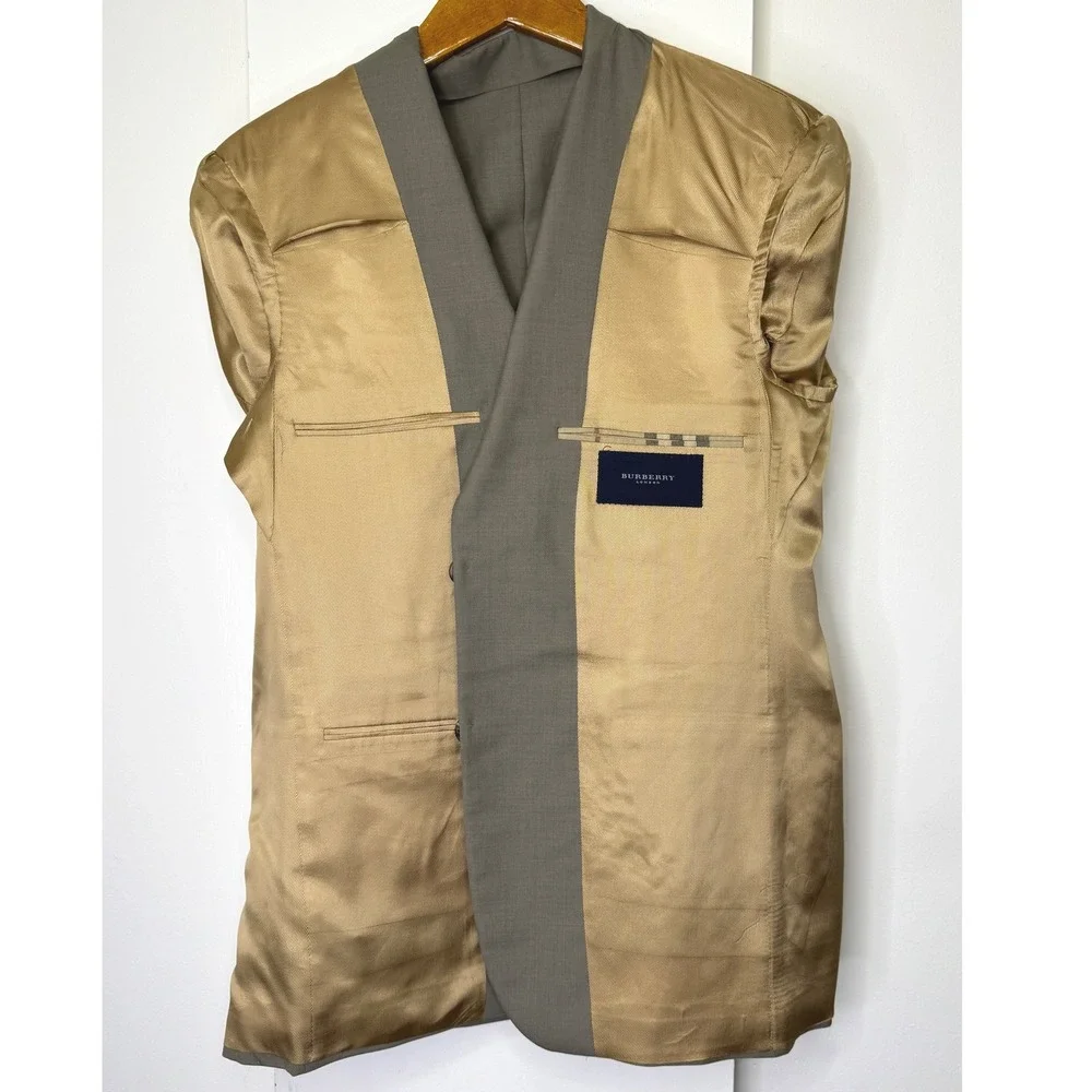 Burberry London Blazer 38S Tan 2 Button Front